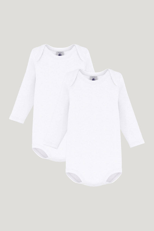 Littlellamas - White 2-Pack Eloi Long Sleeve Bodysuit for Baby Unisex