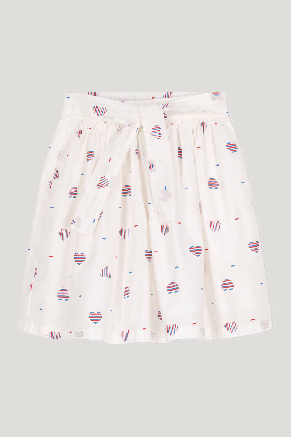 Littlellamas - Girls' Off White Heart Print Blea Skirt