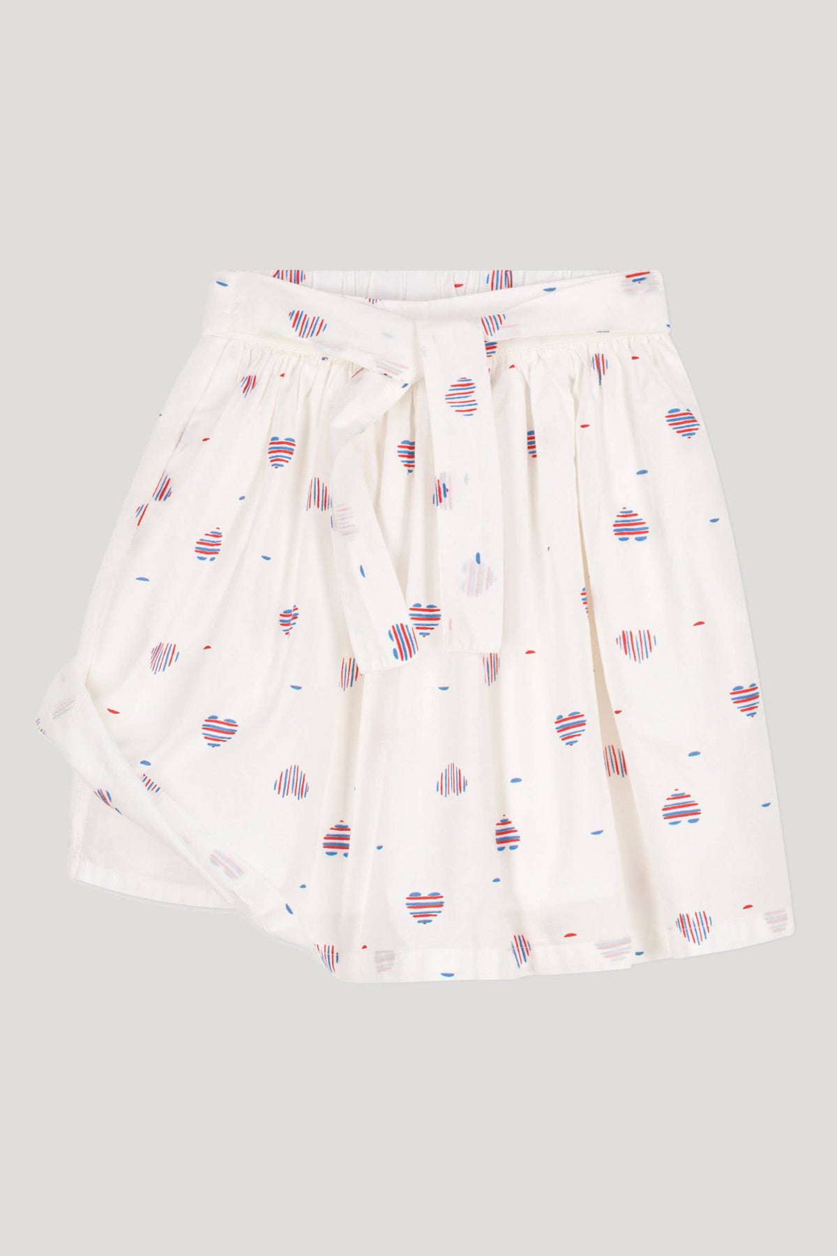 Littlellamas - Girls' Off White Heart Print Blea Skirt