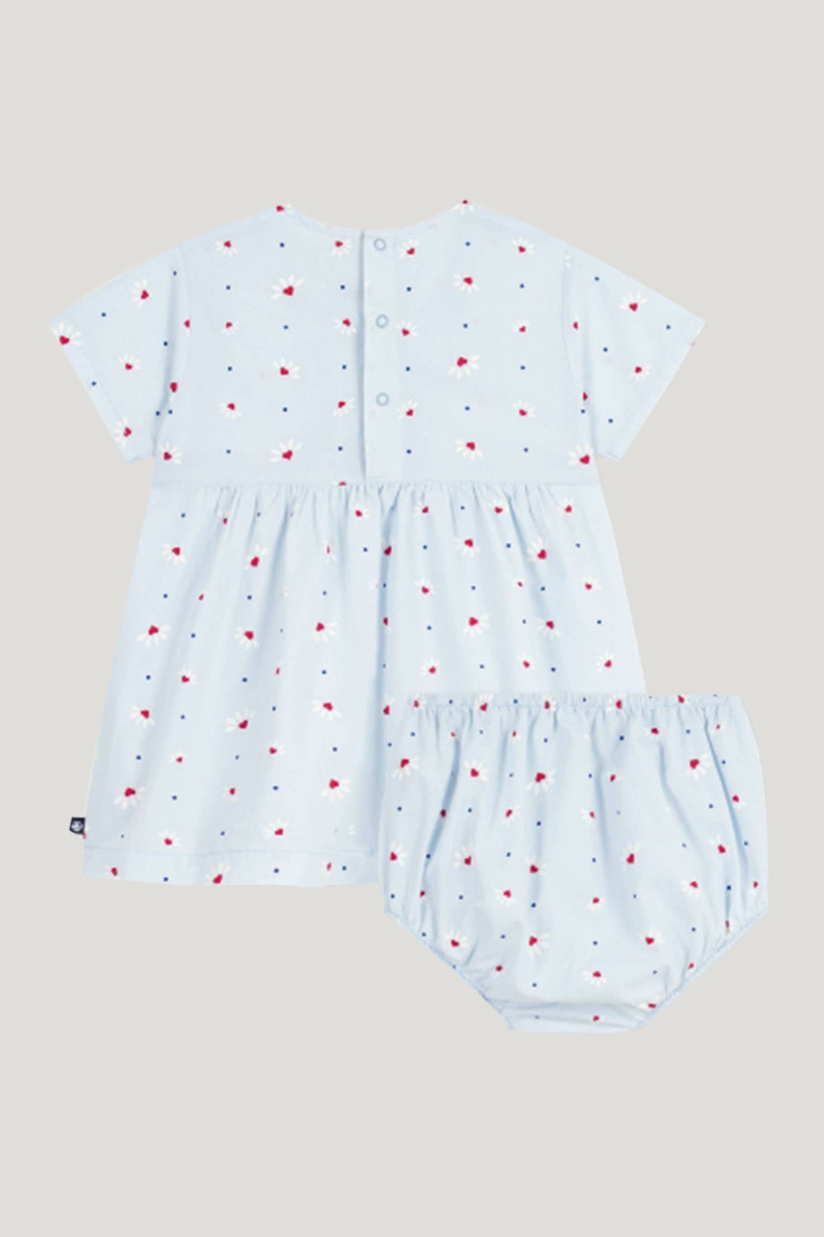 Littlellamas - Baby Girl's Blue Canne Short Sleeve Dress