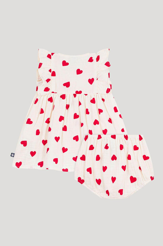 Littlellamas - Baby Girl's Red Floral Sleeveless Dress