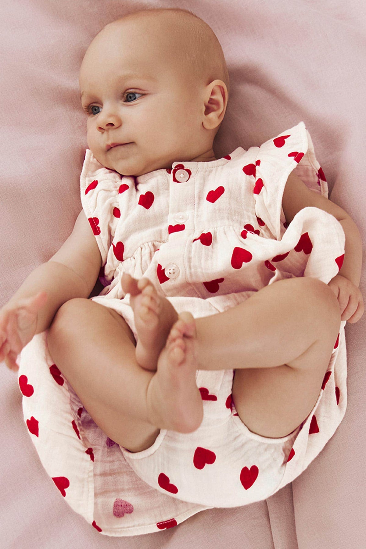 Littlellamas - Baby Girl's Red Floral Sleeveless Dress
