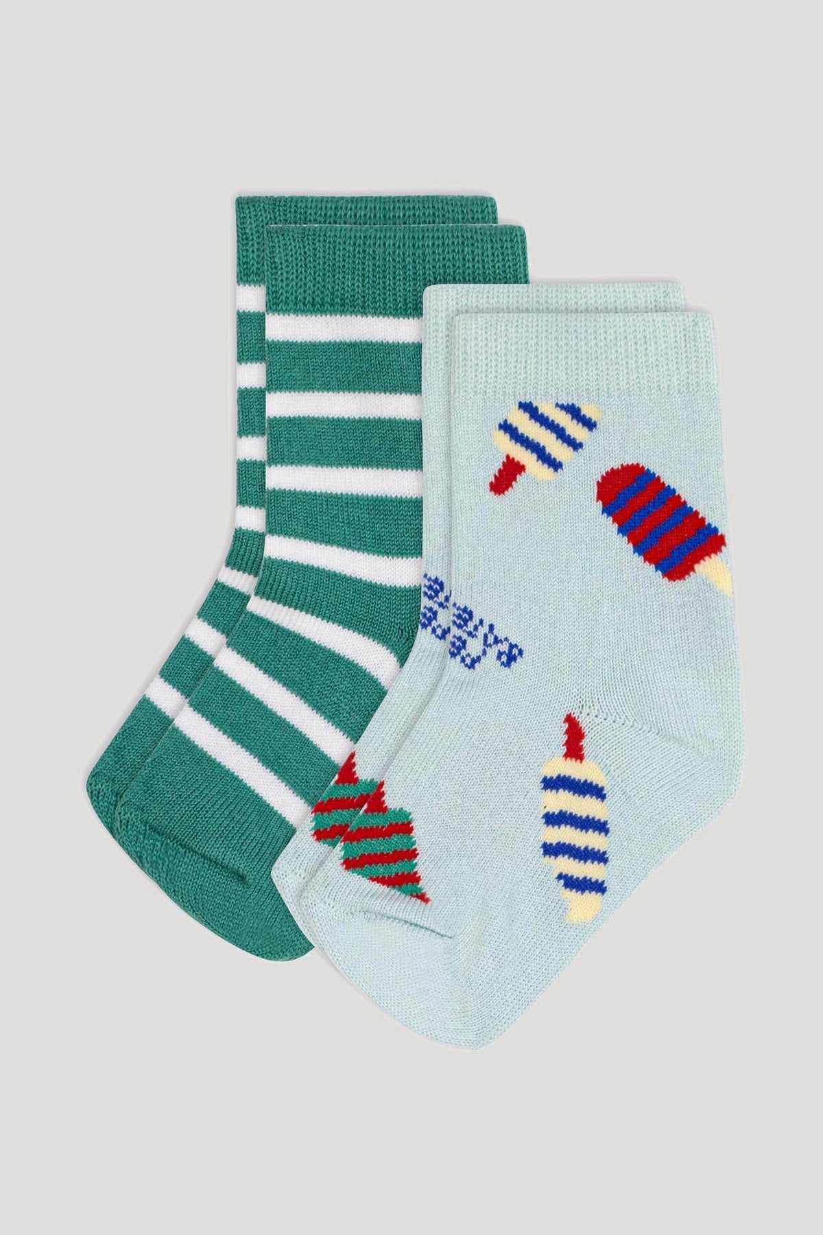 Littlellamas - Baby Unisex Popsicle Socks, 2-Pack, Multicolor
