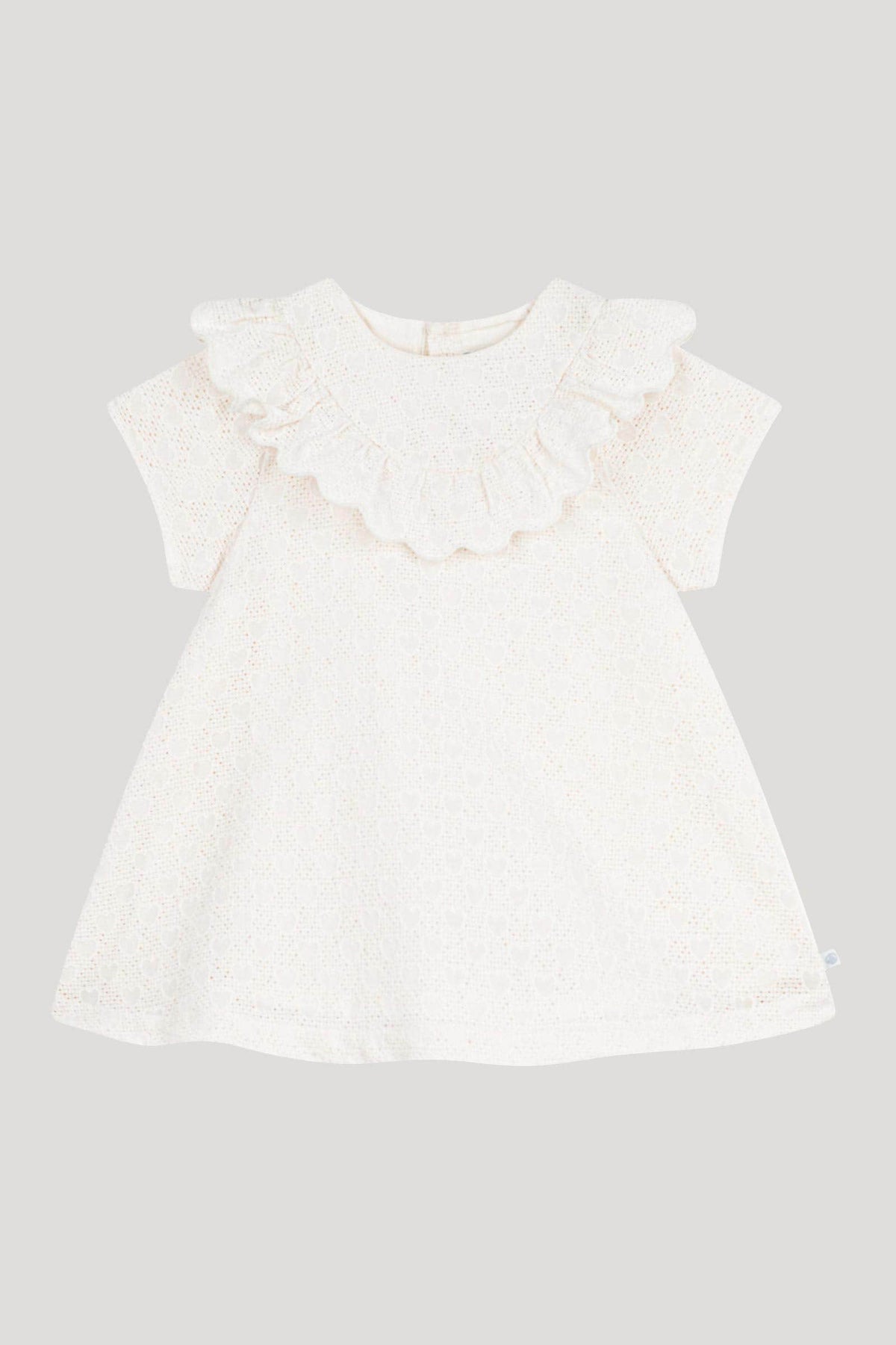 Littlellamas - White Aster Short Sleeve Dress for Baby Girls