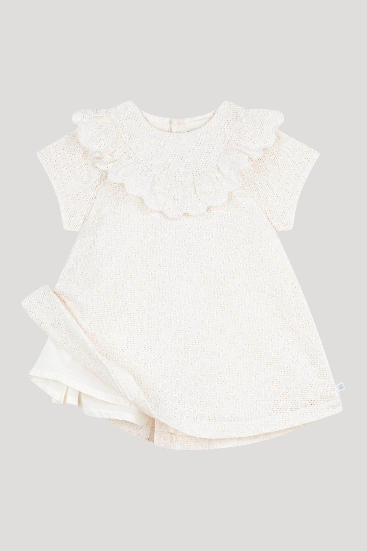 Littlellamas - White Aster Short Sleeve Dress for Baby Girls