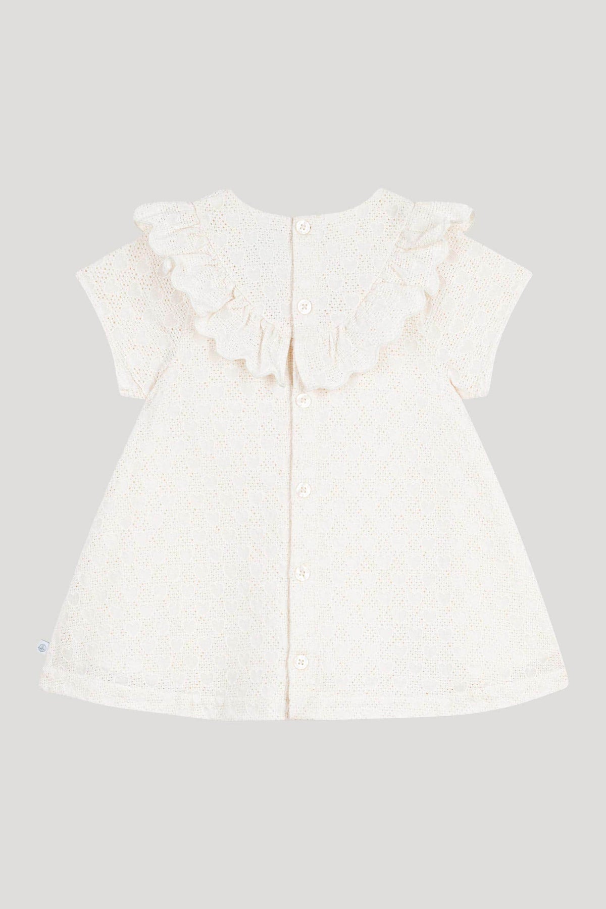 Littlellamas - White Aster Short Sleeve Dress for Baby Girls